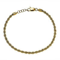 22K Yellow Gold Rope Bracelet (7.50-8.0In) 4.70 Grams