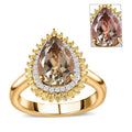 Luxoro 10K Yellow Gold AAA Turkizite, Yellow Diamond and Diamond G-H I3 Ring (Size 7.0) 2.35 ctw - Sticky add to cart bar