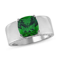 Simulated Green and White Diamond 6.50 ctw Ring in Rhodium Over Sterling Silver (Size 8.0) - Sticky add to cart bar