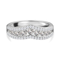 Simulated Diamond Ring in Rhodium Over Sterling Silver (Size 9.0) 2.10 ctw