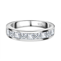 Simulated Diamond 2.35 ctw Ring in Rhodium Over Sterling Silver (Size 11.5)