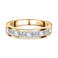 Simulated Diamond 2.35 ctw Ring in Vermeil YG Over Sterling Silver (Size 8)