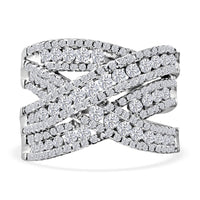 Crisscross Simulated Diamond Ring (Size 7)