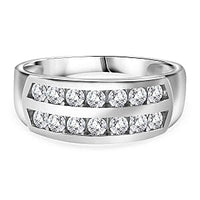 Simulated Diamond 1.28 ctw Ring in Rhodium Over Sterling Silver (Size 10)