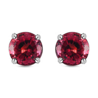 Rhapsody 950 Platinum AAAA Ouro Fino Rubellite Solitaire Stud Earrings 2.10 ctw