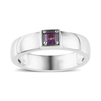 Bolivian Amethyst Solitaire Ring in Platinum Over Sterling Silver (Size 6) 0.15 ctw