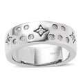 Moissanite Celestial Band Ring in Platinum Over Sterling Silver 0.25 ctw - Sticky add to cart bar