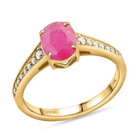 Certified & Appraised Luxoro 14K Yellow Gold AAA Montepuez Ruby and I2 Diamond Ring 2.50 ctw