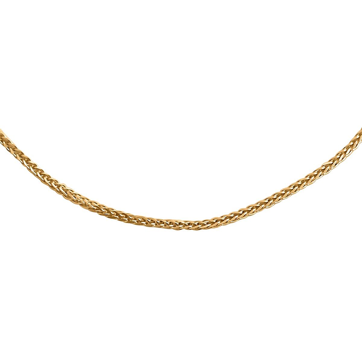 Italian 10K Yellow Gold Diamond-cut Velvet Spiga Necklace 24 Inches 1.65 Grams
