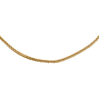 Italian 10K Yellow Gold Diamond-cut Velvet Spiga Necklace 24 Inches 1.65 Grams