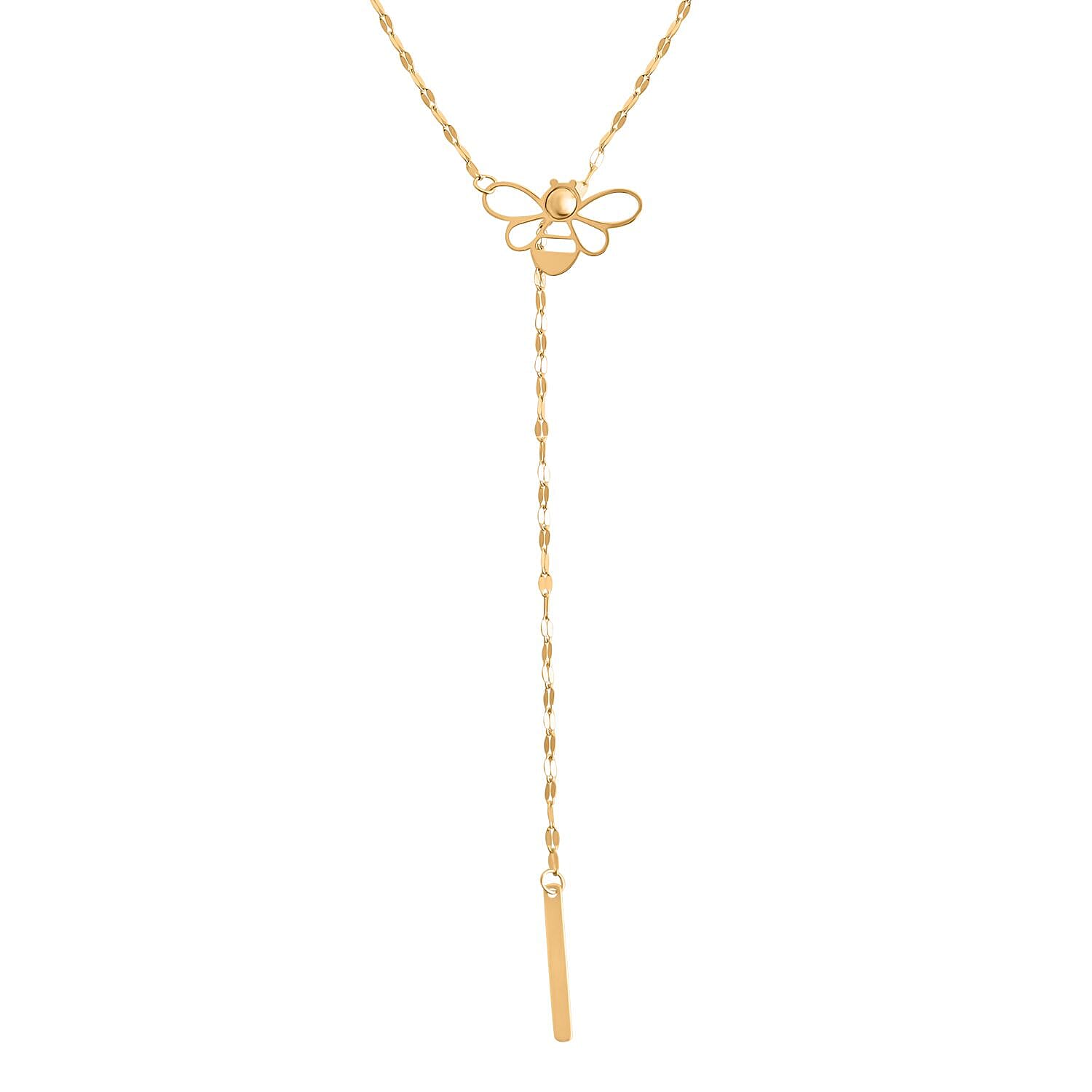 Italian 10K Yellow Gold Slider Bee Necklace (28 Inches) (1.25 g)