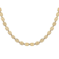 10K Yellow Gold Diamond-cut Oval Link Necklace 18 Inches 3.37 Grams