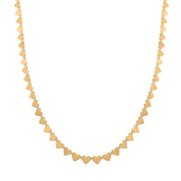 Italian 10K Yellow Gold Polished Heart Link Necklace 18 Inches 2.75 Grams
