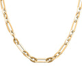 Italian 10K Yellow Gold Alternate Paper Clip Chain Necklace 18 Inches 3.79 Grams - Sticky add to cart bar