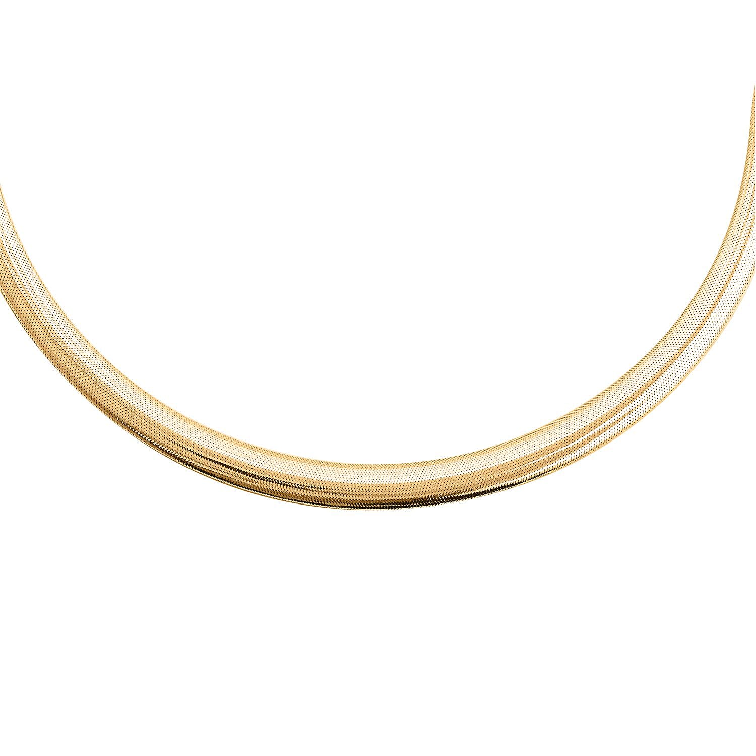 Italian 10K Yellow Gold Domed Graduated Mesh Chain Necklace 18 Inches 3.45 Grams