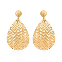 Italian 10K Yellow Gold Diamond-cut Drop Earrings (1.2 g)