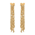 Italian 10K Yellow Gold Heart Mirror Tassels Earrings (1.35 g) - Sticky add to cart bar