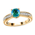 Peacock Quartz (Triplet) and White Zircon 1.30 ctw Ring in Vermeil Yellow Gold Over Sterling Silver (Size 11.5) - Sticky add to cart bar