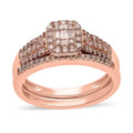 Doorbuster Natural Champagne Diamond Stackable Ring in Vermeil Rose Gold Over Sterling Silver (Size 10.0) 0.50 ctw - Sticky add to cart bar
