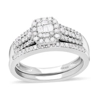 Diamond Stackable Ring in Platinum Over Sterling Silver (Size 10.0) 0.50 ctw