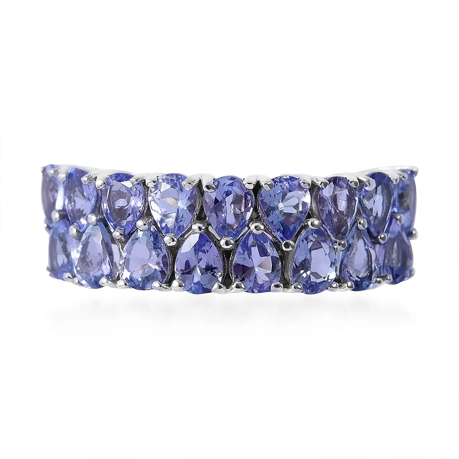 Tanzanite Ring in Platinum Over Sterling Silver 3.75 ctw