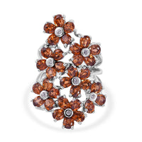 Doorbuster Yellow and White Zircon Floral Ring in Platinum Over Sterling Silver (Size 5.0) 7.90 ctw