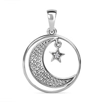 White Diamond Pendant in Platinum Over Sterling Silver
