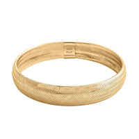 Italian 10K Yellow Gold Adjustable Mesh Bangle Bracelet 2.40 Grams