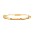 Elegante Italian 10K Yellow Gold Diamond-cut Coin Hinged Bangle Bracelet (6.75 In) 4.60 Grams - Sticky add to cart bar