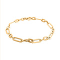 Italian 10K Yellow Gold Alternata Paperclip Bracelet (7.50 In) 1.77 Grams - Sticky add to cart bar