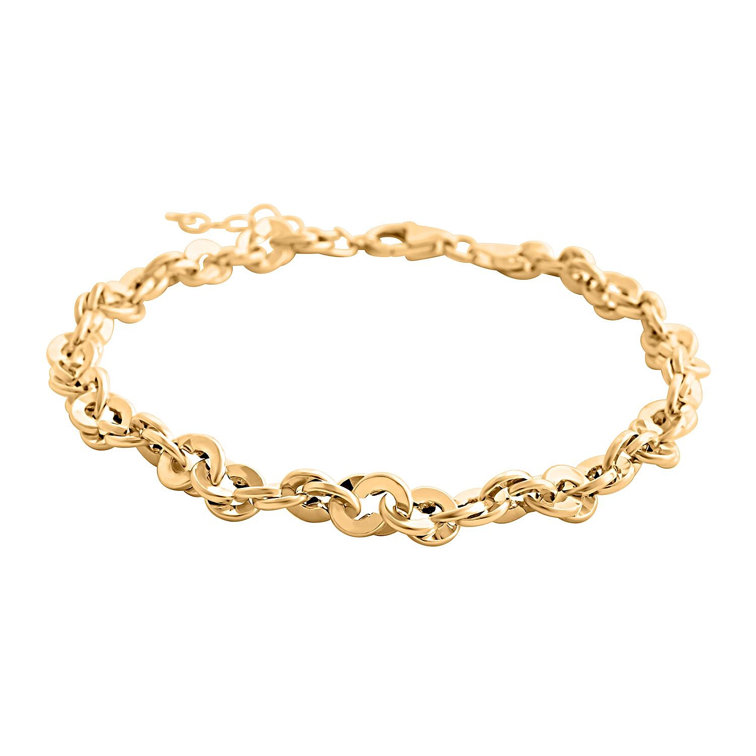 Spirali Rope Italian 10K Yellow Gold Bracelet (7.00-8.00In) 3.50 Grams
