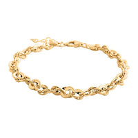 Spirali Rope Italian 10K Yellow Gold Bracelet (7.00-8.00In) 3.50 Grams
