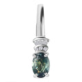 Luxoro 14K White Gold AAA Narsipatnam Alexandrite and G-H I3 Diamond Pendant without Chain 0.80 ctw - Sticky add to cart bar
