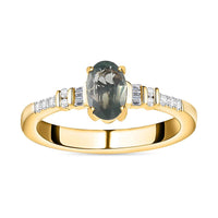 Luxoro 14K Yellow Gold AAA Narsipatnam Alexandrite and G-H I3 Diamond Ring 0.90 ctw