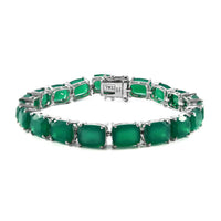 Doorbuster Verde Onyx Tennis Bracelet in Platinum Over Sterling Silver (6.50 In) 34.50 ctw
