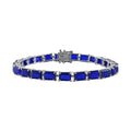 Tanzanian Blue Spinel (DF) Tennis Bracelet in Platinum Over Sterling Silver (7.25 In) 27.25 ctw - Sticky add to cart bar