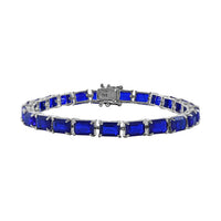 Tanzanian Blue Spinel (DF) Tennis Bracelet in Platinum Over Sterling Silver (7.25 In) 27.25 ctw