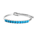 Sleeping Beauty Turquoise Bangle Bracelet in Platinum Over Sterling Silver (6.50-8.00 In) 6.50 ctw - Sticky add to cart bar