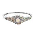 TLV Premium Ethiopian Welo Opal, Tanzanite Bangle Bracelet in Platinum Over Sterling Silver (7.25 in) 9.00 ctw - Sticky add to cart bar