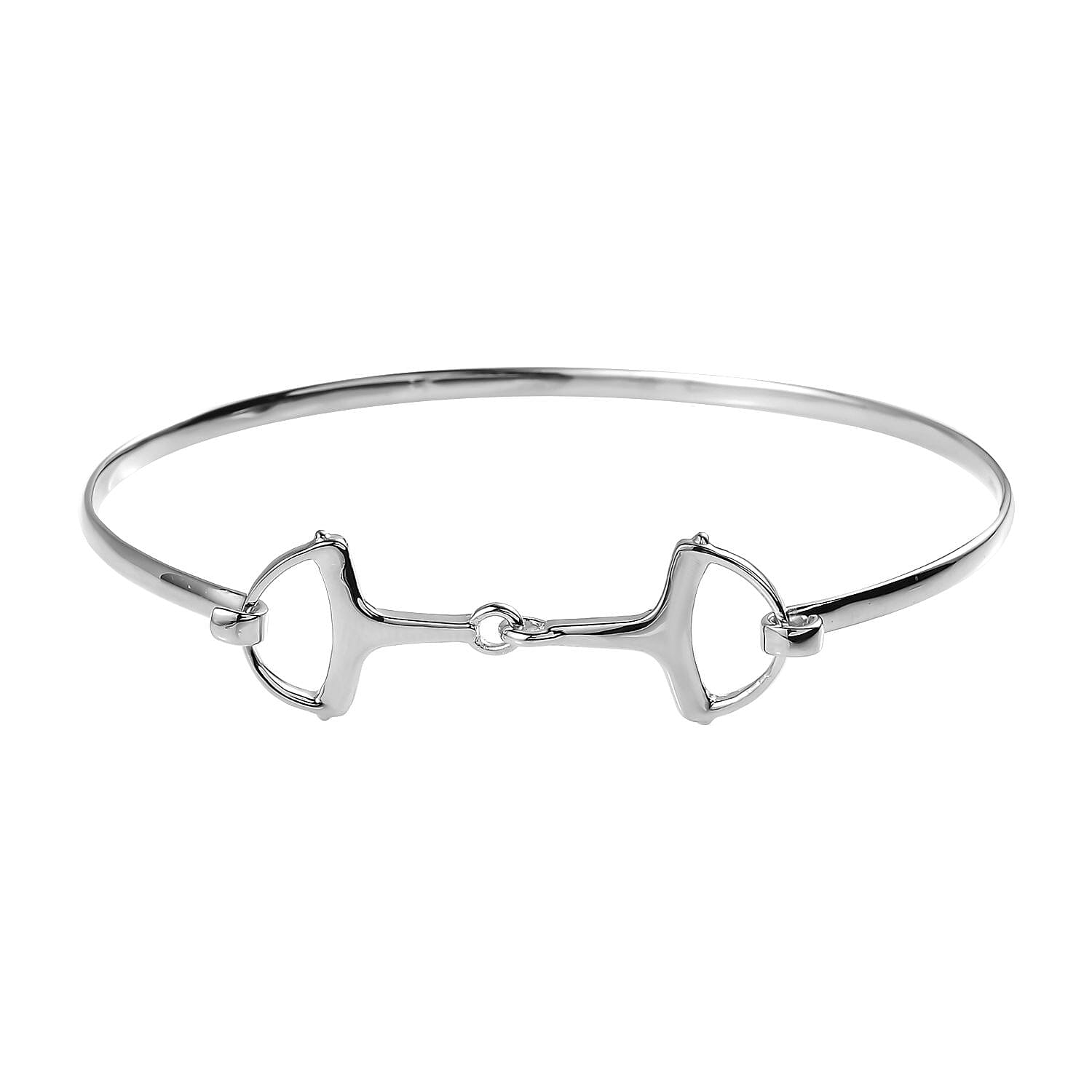 Vicenza Closeout - Handmade Sterling Silver Snaffle Bangle Bracelet (7.50 In) (7 g)