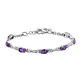African Amethyst Bracelet in Stainless Steel (6.50-8.0In) 2.65 ctw - Sticky add to cart bar
