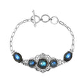 Karis Malagasy Labradorite Toggle Clasp Bracelet in Platinum Bond and Stainless Steel (6.50 In) 13.40 ctw - Sticky add to cart bar