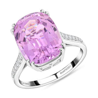 Certified and Appraised Rhapsody 950 Platinum AAAA Patroke Kunzite and E-F VS Diamond Ring (Size 10.0) 6.15 Grams 9.50 ctw
