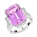 Certified and Appraised Rhapsody 950 Platinum AAAA Patroke Kunzite, Diamond (E-F, VS) (0.30 cts) Ring (Size 6.0) (7.35 g) 14.15 ctw - Sticky add to cart bar