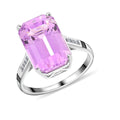 Certified and Appraised Rhapsody 950 Platinum AAAA Patroke Kunzite and E-F VS Diamond Ring 5.45 Grams 9.25 ctw - Sticky add to cart bar