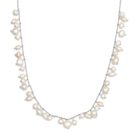 White Freshwater Pearl Necklace (20 Inches) in Sterling Silver