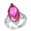 Radiant Orchid Quartz (Triplet) Solitaire Ring in Stainless Steel (Size 10.0) 10.50 ctw - Sticky add to cart bar