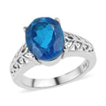 Caribbean Quartz Solitaire Ring in Stainless Steel (Size 10.0) 3.60 ctw - Sticky add to cart bar