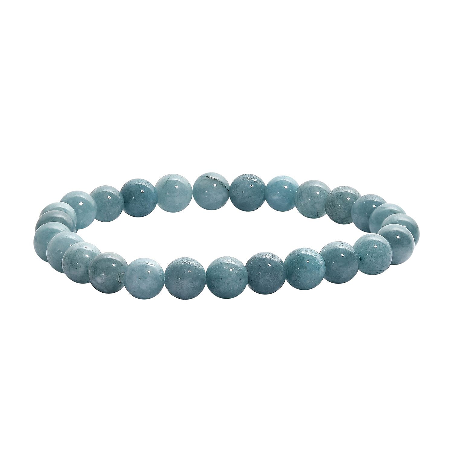 Milky Aquamarine Beaded Stretch Bracelet (7.25 In) 100.00 ctw