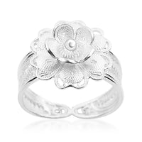 Bali Legacy Sterling Silver Floral Ring (Size 9.0) 3.50 Grams